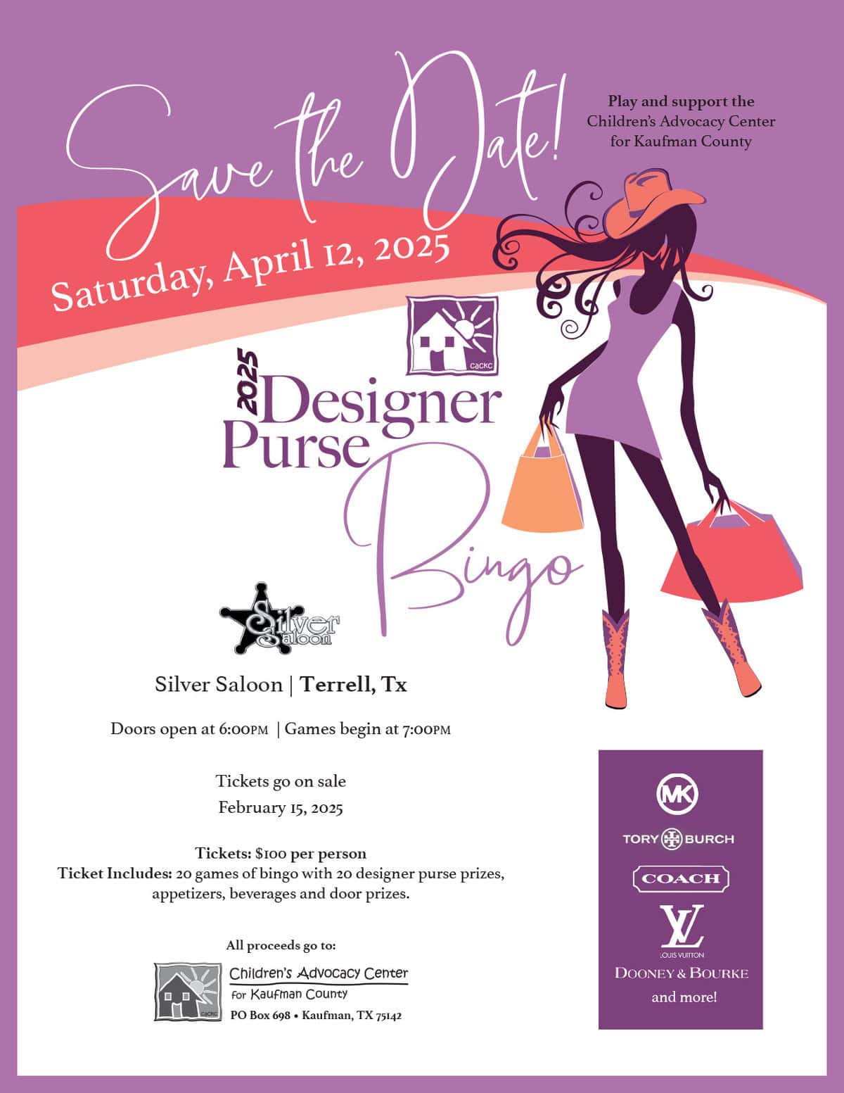 Designer Purse Bingo SAVE-DATE25